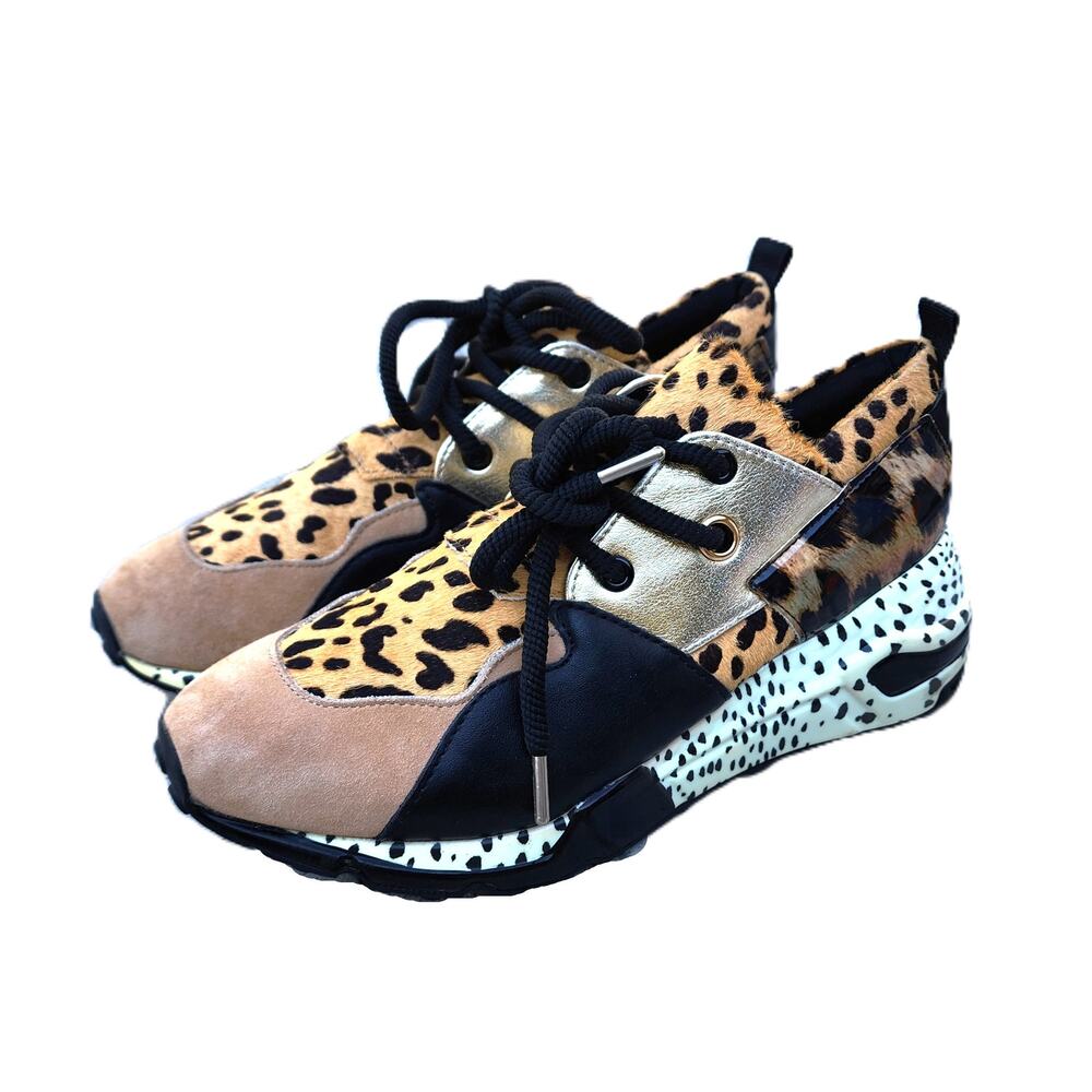 Steve Madden Cliff Cheetah Print Wedge Fashion Sneakers 8 - Picture 2 of 10